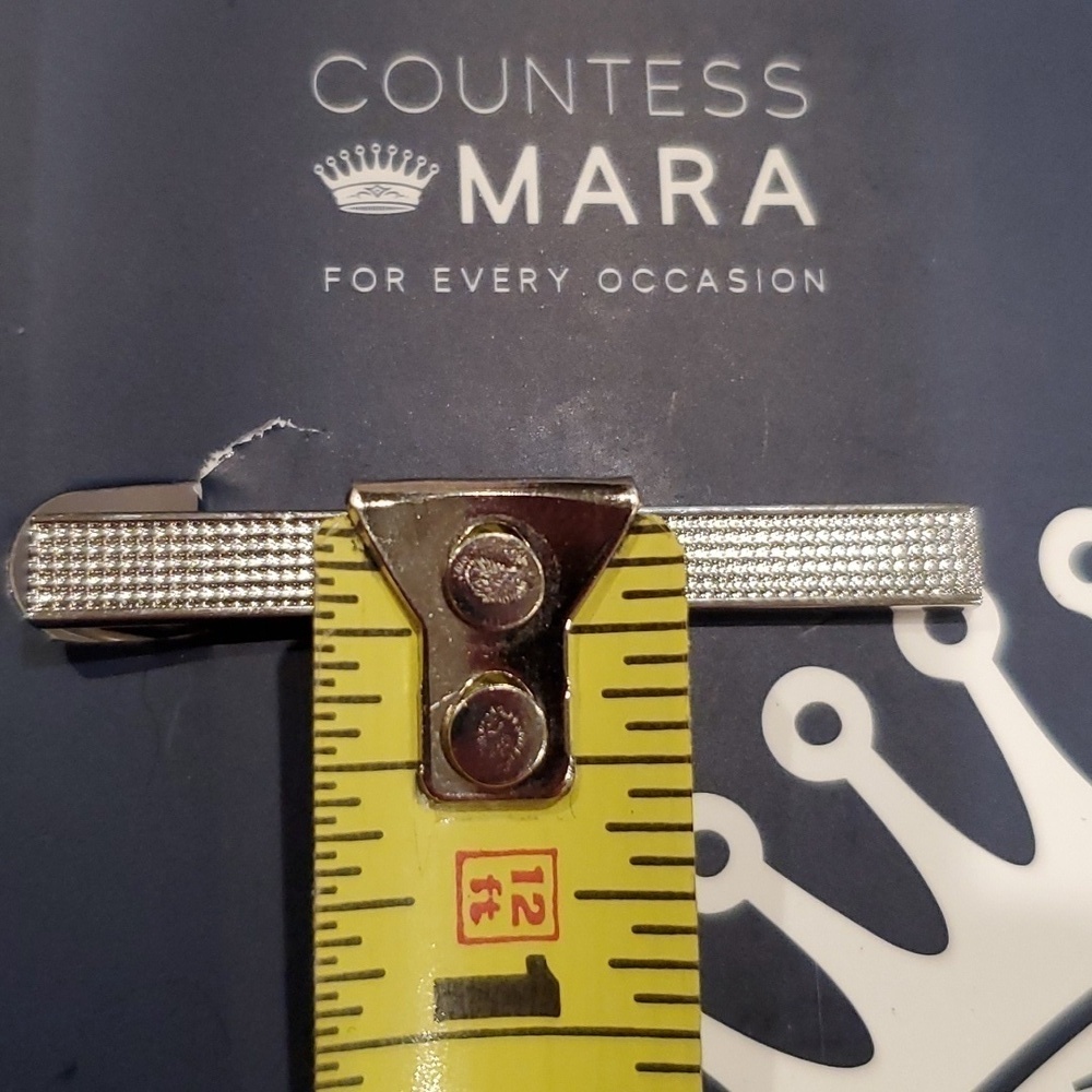 ⚜️ NIB SILVER TONE TIE BAR - Picture 7 of 8